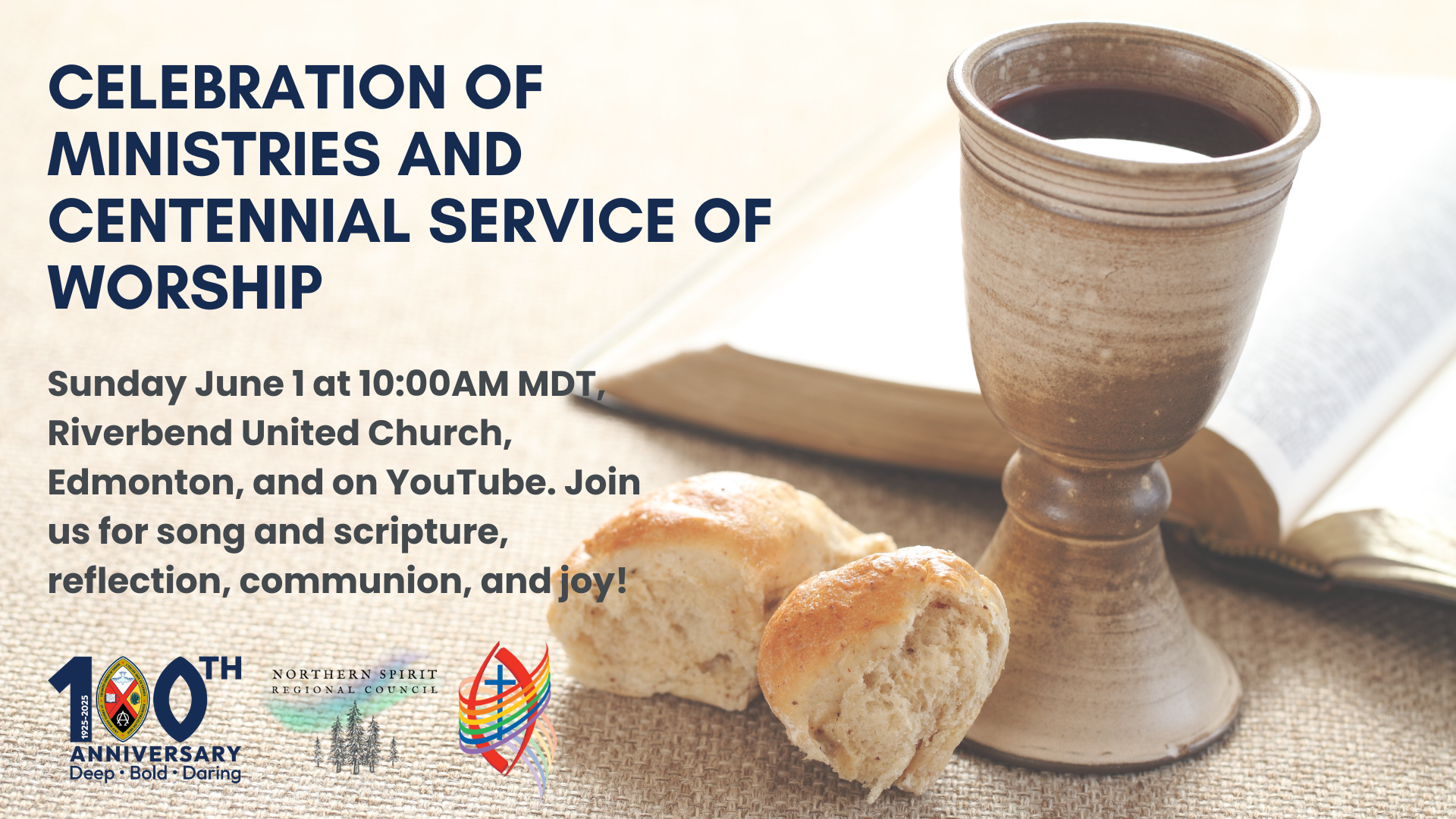Bread, chalice, open bible